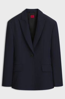 Hourglass modern-fit blazer in stretch fabric, Dark Blue