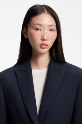 Hourglass modern-fit blazer in stretch fabric, Dark Blue