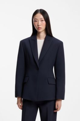 Hourglass modern-fit blazer in stretch fabric, Dark Blue