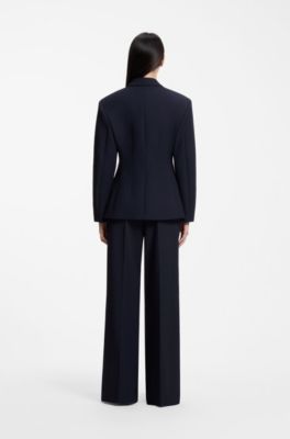 Hourglass modern-fit blazer in stretch fabric, Dark Blue