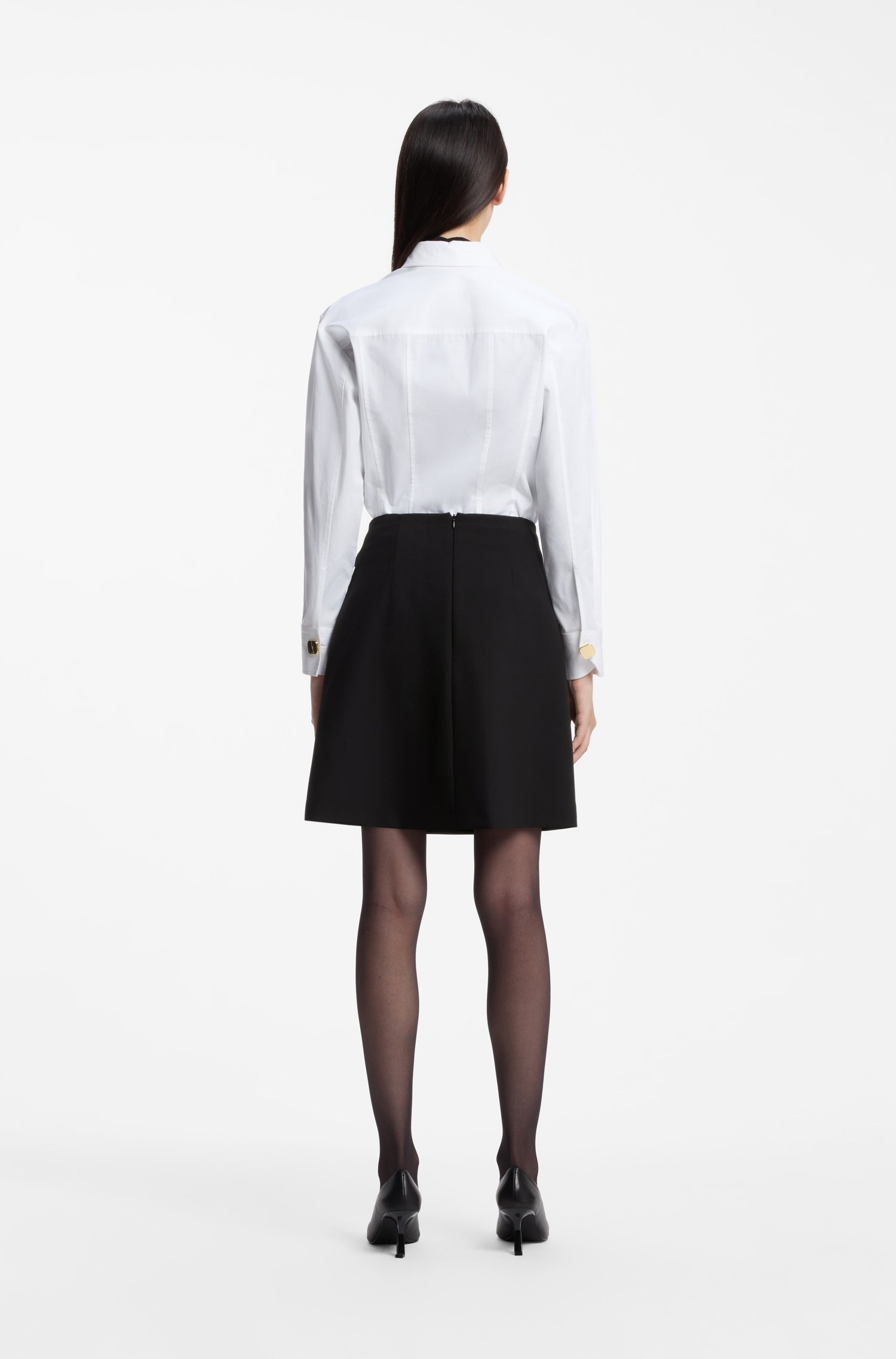Hugo A-line skirt with gold-tone chain detail kjolar dam – bild 2