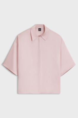 Cropped relaxed-fit blouse, Light Pink