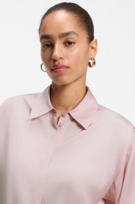 Cropped relaxed-fit blouse, Light Pink