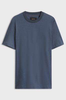 Mercerised-cotton T-shirt, Blue