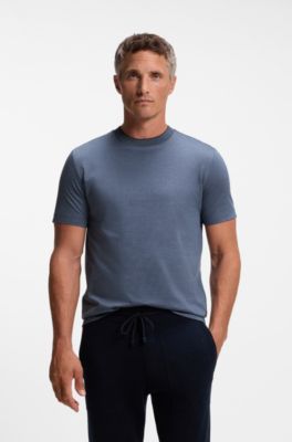 Mercerised-cotton T-shirt, Blue