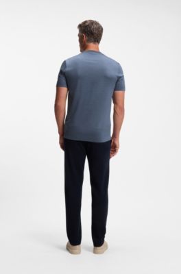Mercerised-cotton T-shirt, Blue