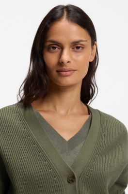 Oversized-fit cardigan, Dark Green