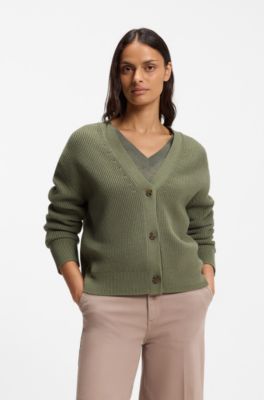 Oversized-fit cardigan, Dark Green