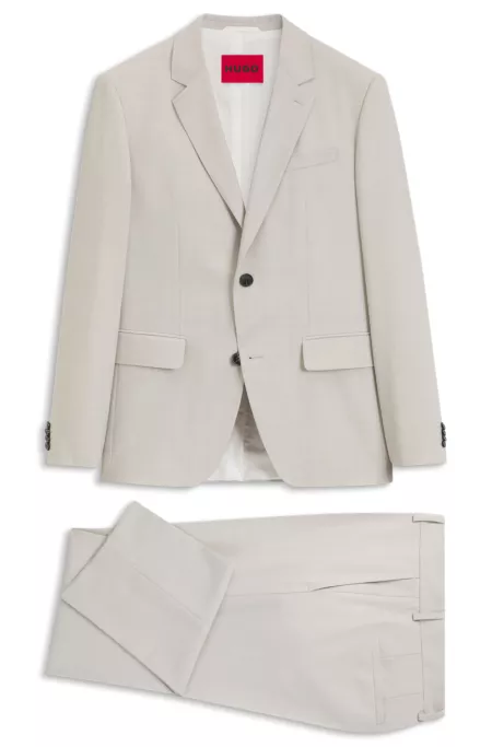 Two-piece slim-fit suit in washable stretch cloth