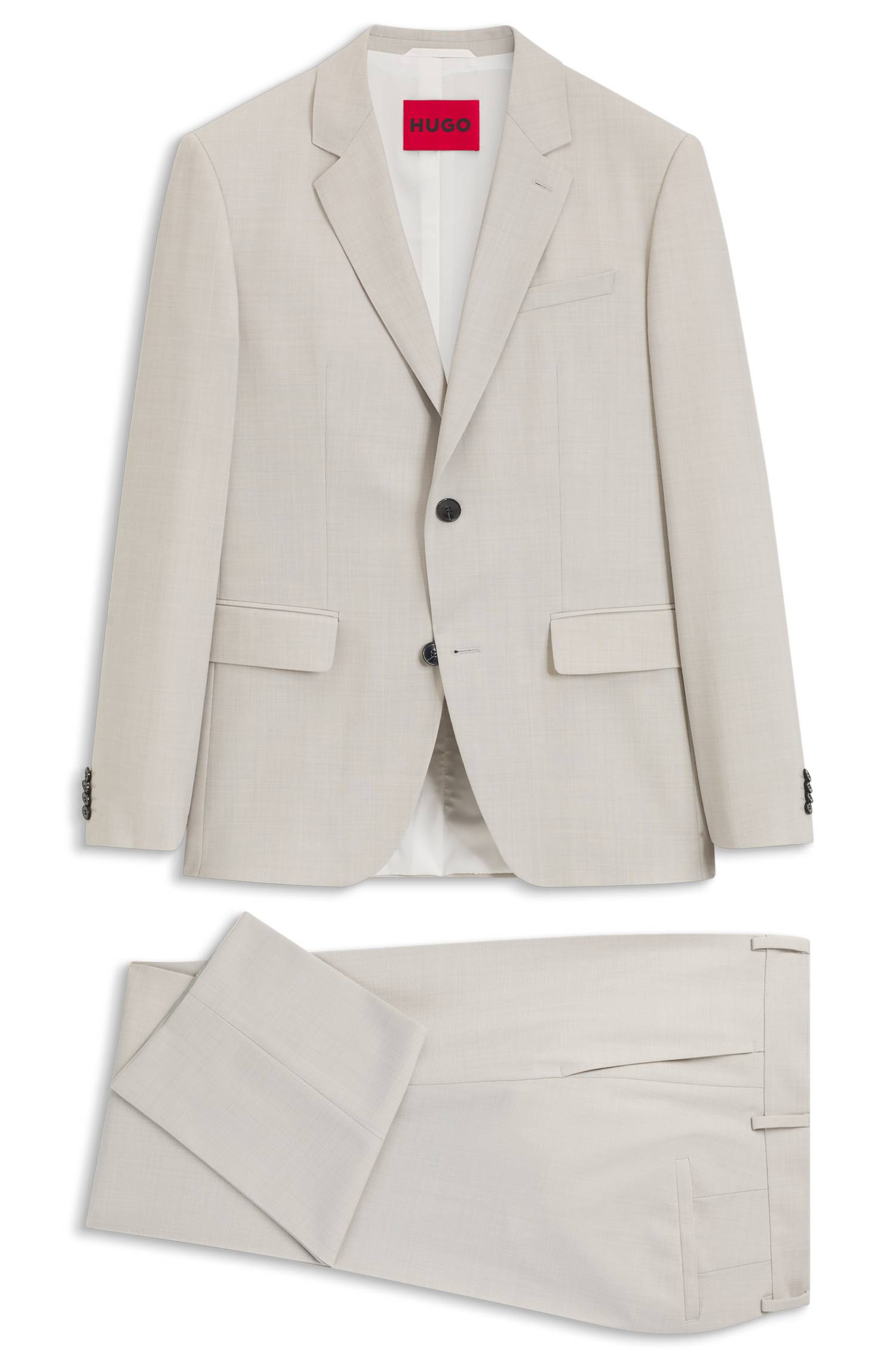 Hugo Two-piece slim-fit suit in washable stretch cloth kostymer herr – bild 4