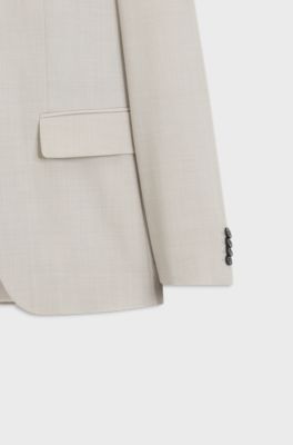 Slim-fit tweedelig pak van wasbare stretchstof, Lichtgrijs