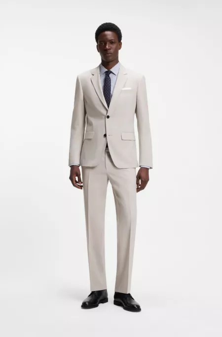 Two-piece slim-fit suit in washable stretch cloth