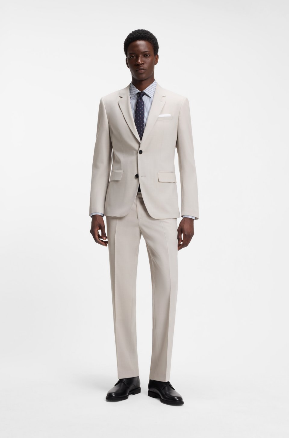 Two-piece slim-fit suit in washable stretch cloth
