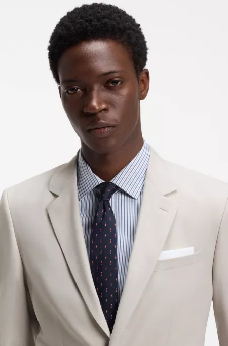 Two-piece slim-fit suit in washable stretch cloth