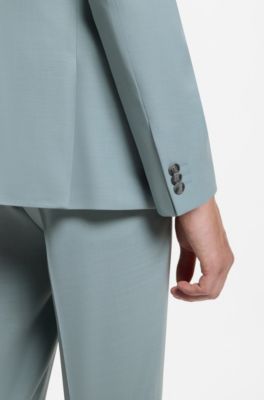 Two-piece extra-slim-fit suit in stretch fabric, Light Grey