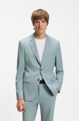Two-piece extra-slim-fit suit in stretch fabric, Light Grey