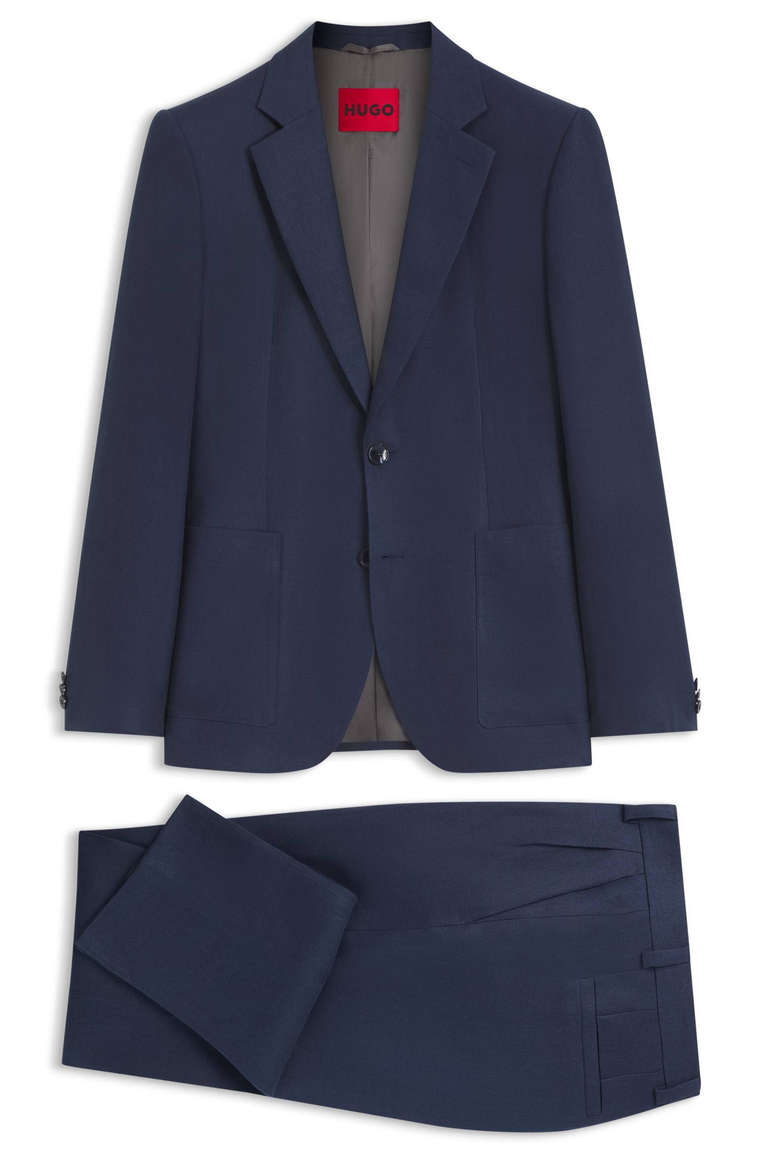 Hugo Two-piece extra-slim-fit suit in linen twill kostymer herr – bild 4