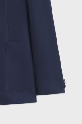 Two-piece extra-slim-fit suit in linen twill, Dark Blue