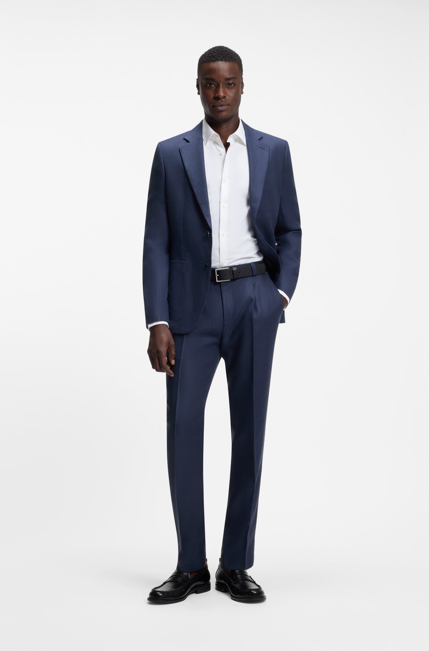 Hugo Two-piece extra-slim-fit suit in linen twill kostymer herr
