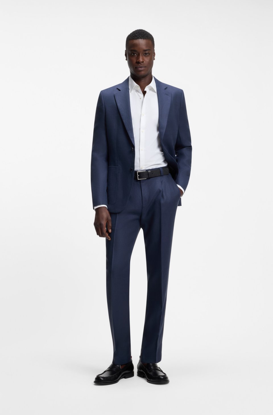 Two-piece extra-slim-fit suit in linen twill