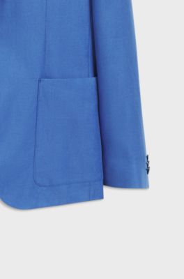 Two-piece extra-slim-fit suit in linen twill, Blue