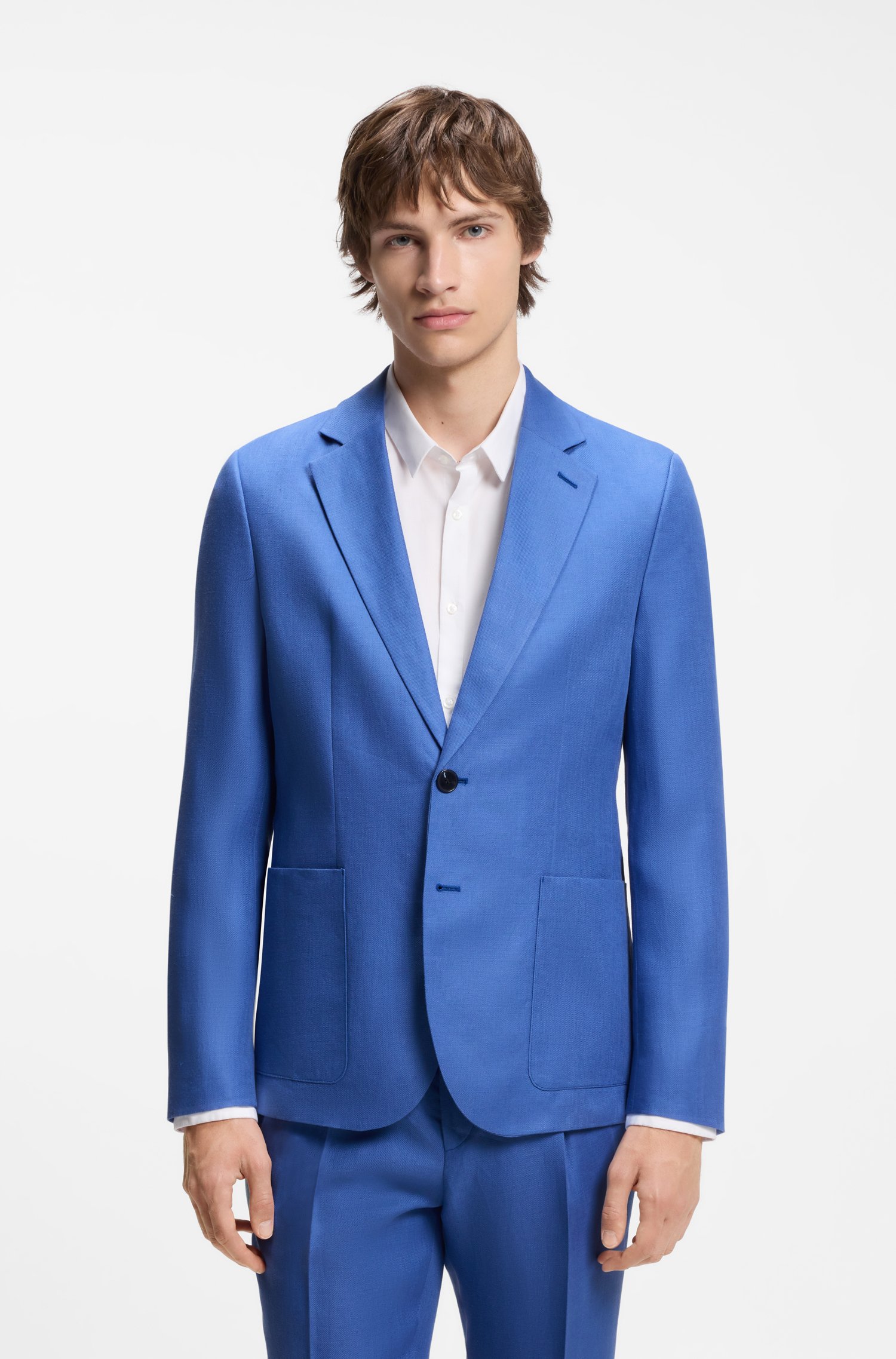 Hugo Two-piece extra-slim-fit suit in linen twill kostymer herr – bild 2