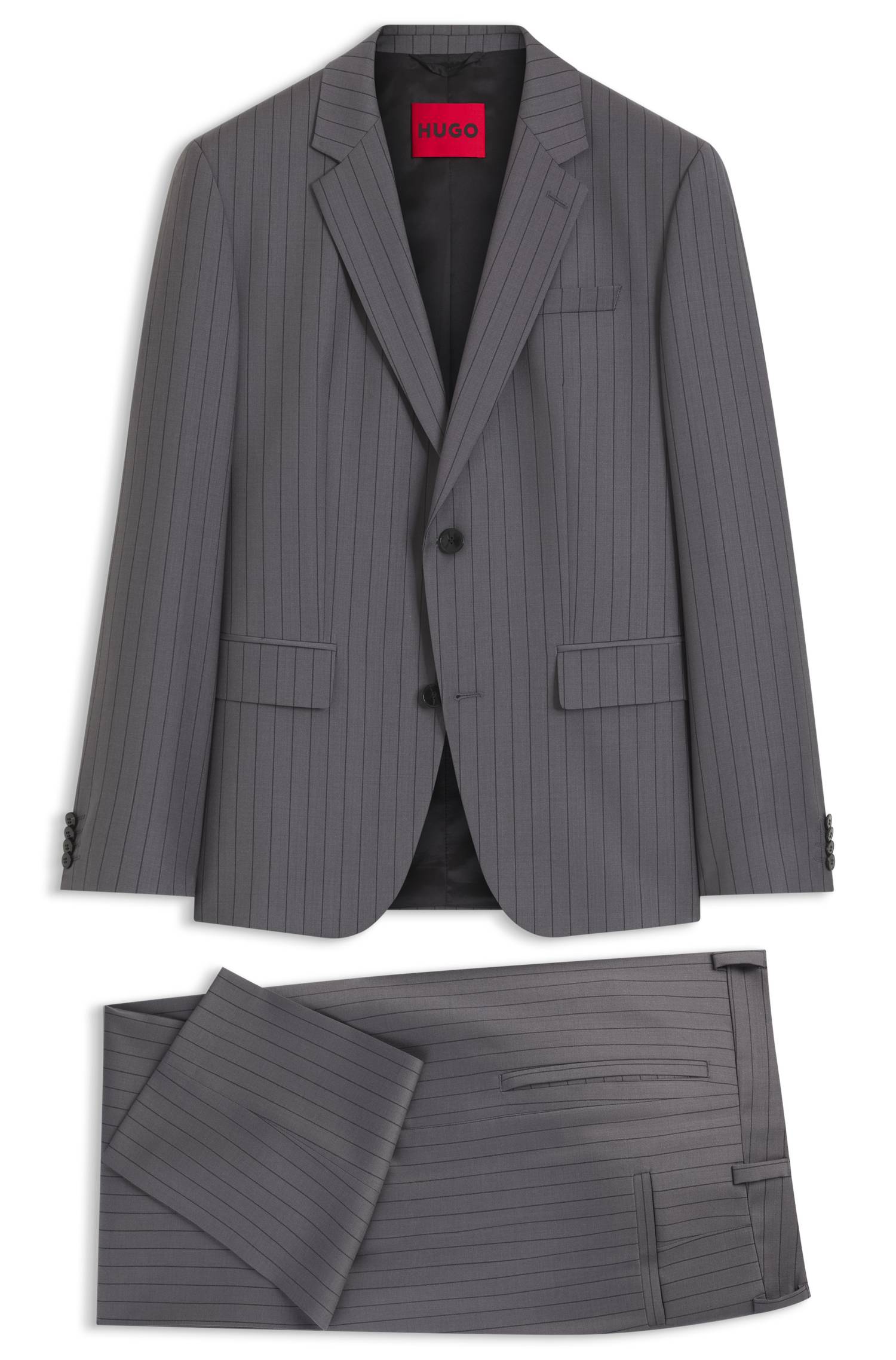 Hugo Two-piece slim-fit suit in virgin wool kostymer herr – bild 4