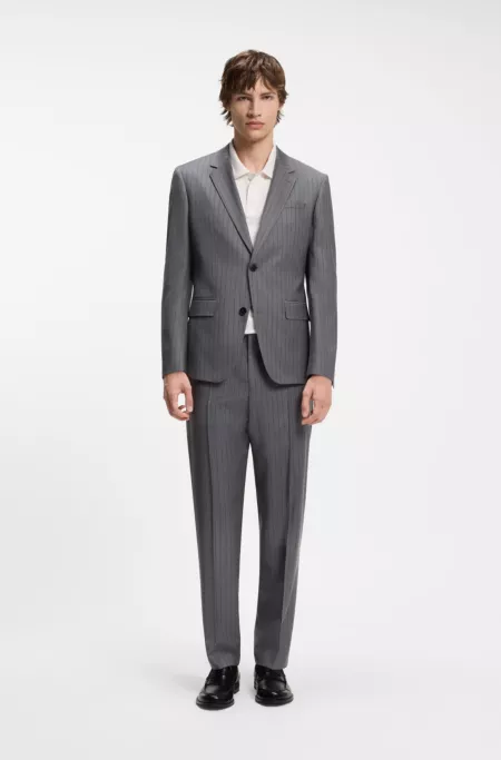 Traje slim fit de dos piezas en lana virgen