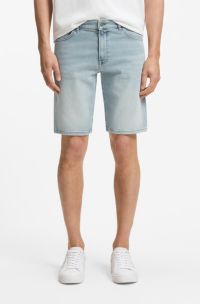 Regular-fit Maine-short van comfortabel blauw stretchdenim, Lichtblauw