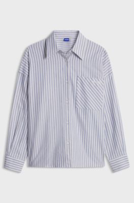 Striped cotton blouse, Patterned