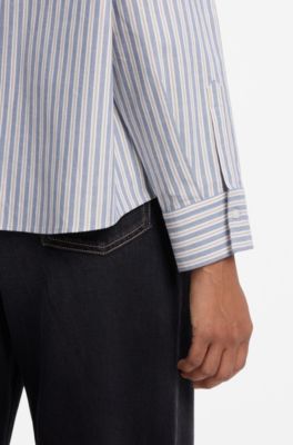 Striped cotton blouse, Patterned