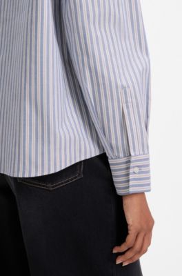 Striped cotton blouse, Patterned