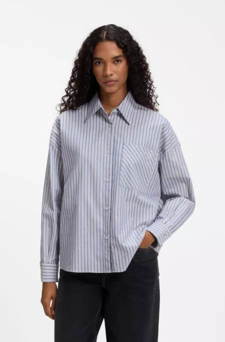 Striped cotton blouse