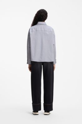 Striped cotton blouse, Patterned