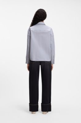 Striped cotton blouse, Patterned