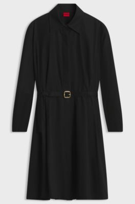 Cotton shirt dress, Black