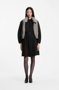 Cotton shirt dress, Black