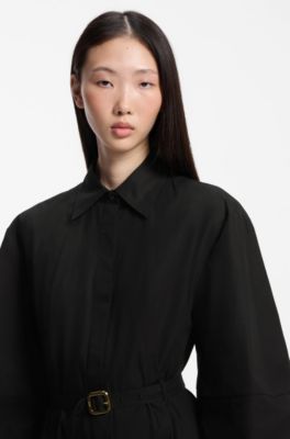 Cotton shirt dress, Black
