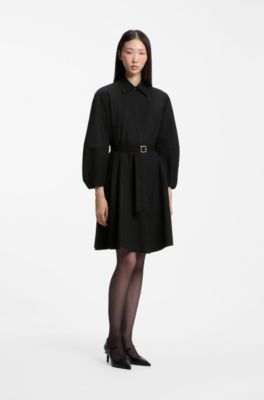 Cotton shirt dress, Black