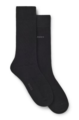 Two-pack of structured socks in a cotton blend, Black