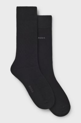 Two-pack of structured socks in a cotton blend, Black