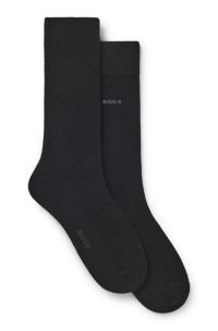 Two-pack of structured socks in a cotton blend, Black