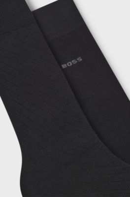 Two-pack of structured socks in a cotton blend, Black