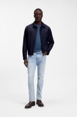 Jacke aus Schurwolle mit wasserabweisendem Finish, Dunkelblau
