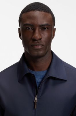Jacke aus Schurwolle mit wasserabweisendem Finish, Dunkelblau
