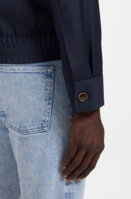 Jacke aus Schurwolle mit wasserabweisendem Finish, Dunkelblau