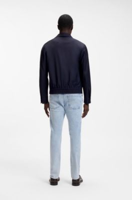Jacke aus Schurwolle mit wasserabweisendem Finish, Dunkelblau