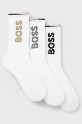 3-pack quarter-length socks, White