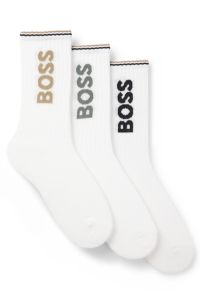 3-pack quarter-length socks, White