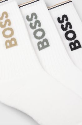 3-pack quarter-length socks, White